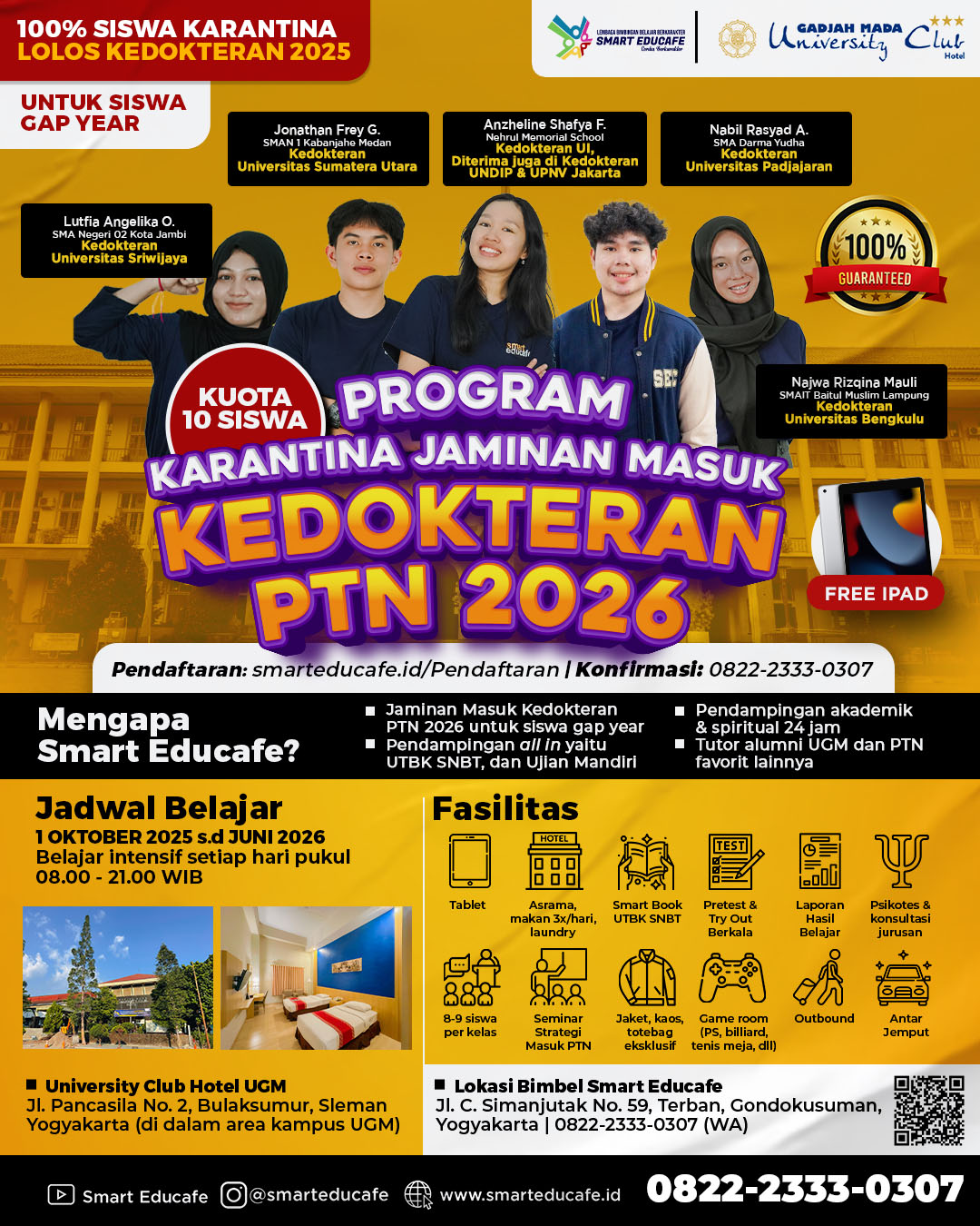 Karantina Jaminan Masuk Kedokteran PTN (Gap Year)